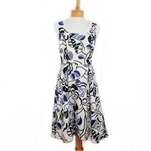 Anthropologie Vanessa Virginia Dress Ink-Set Bloom Women's 12 Floral Sleeveless